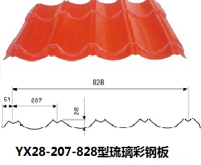 YX28-207-828型（彩钢琉璃瓦）